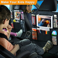 Car Back Seat Storage Bag with Tablet Holder for Kids