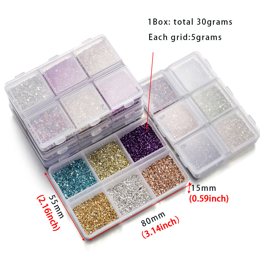 Crushed Glass Stones for DIY Resin Crafts - Nail Art Decoration Material
