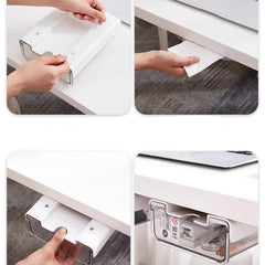 Self Adhesive Pencil Tray Under Desk Drawer Storage Box Hidden Organizer