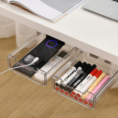 Self Adhesive Pencil Tray Under Desk Drawer Storage Box Hidden Organizer