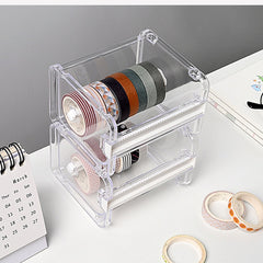 Tape Cutter Set Transparent Tape Holder Dispenser Office Stationery