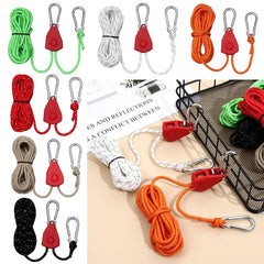 Windproof Pulley Ratchets Heavy Duty Rope Lifting Pulley Lanyard