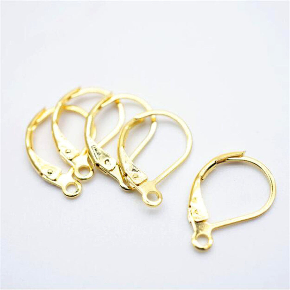 50pcs Silvery Earring Findings Round Clip Setting Base DIY Accessories