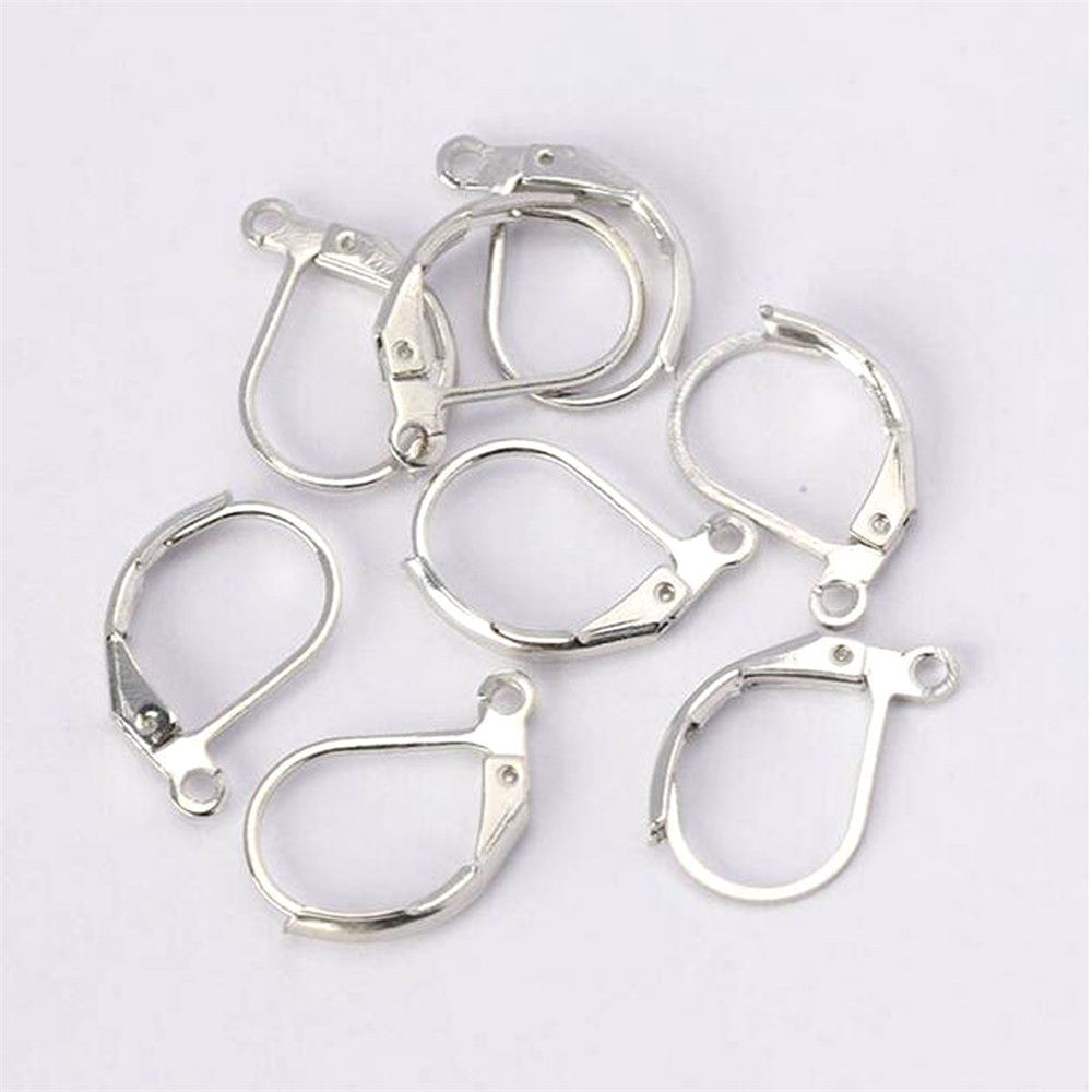 50pcs Silvery Earring Findings Round Clip Setting Base DIY Accessories