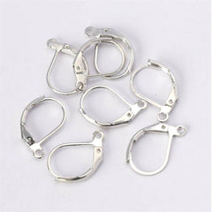 50pcs Silvery Earring Findings Round Clip Setting Base DIY Accessories