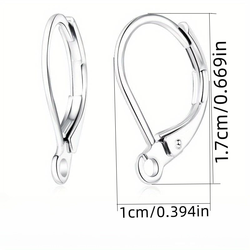 50pcs Silvery Earring Findings Round Clip Setting Base DIY Accessories