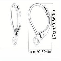 50pcs Silvery Earring Findings Round Clip Setting Base DIY Accessories