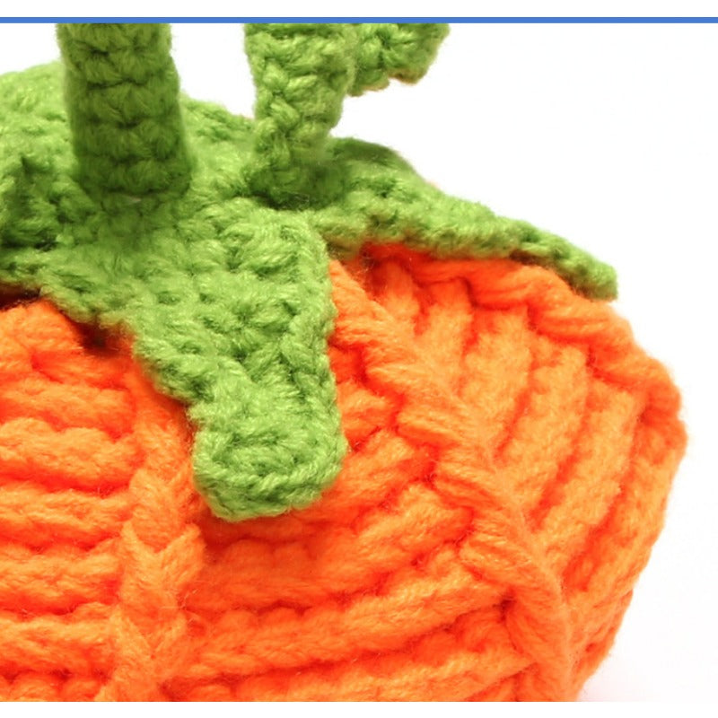 Kids Pumpkin Woolen Hat for Halloween Gift