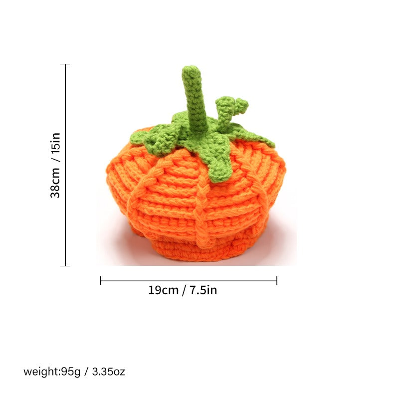 Kids Pumpkin Woolen Hat for Halloween Gift