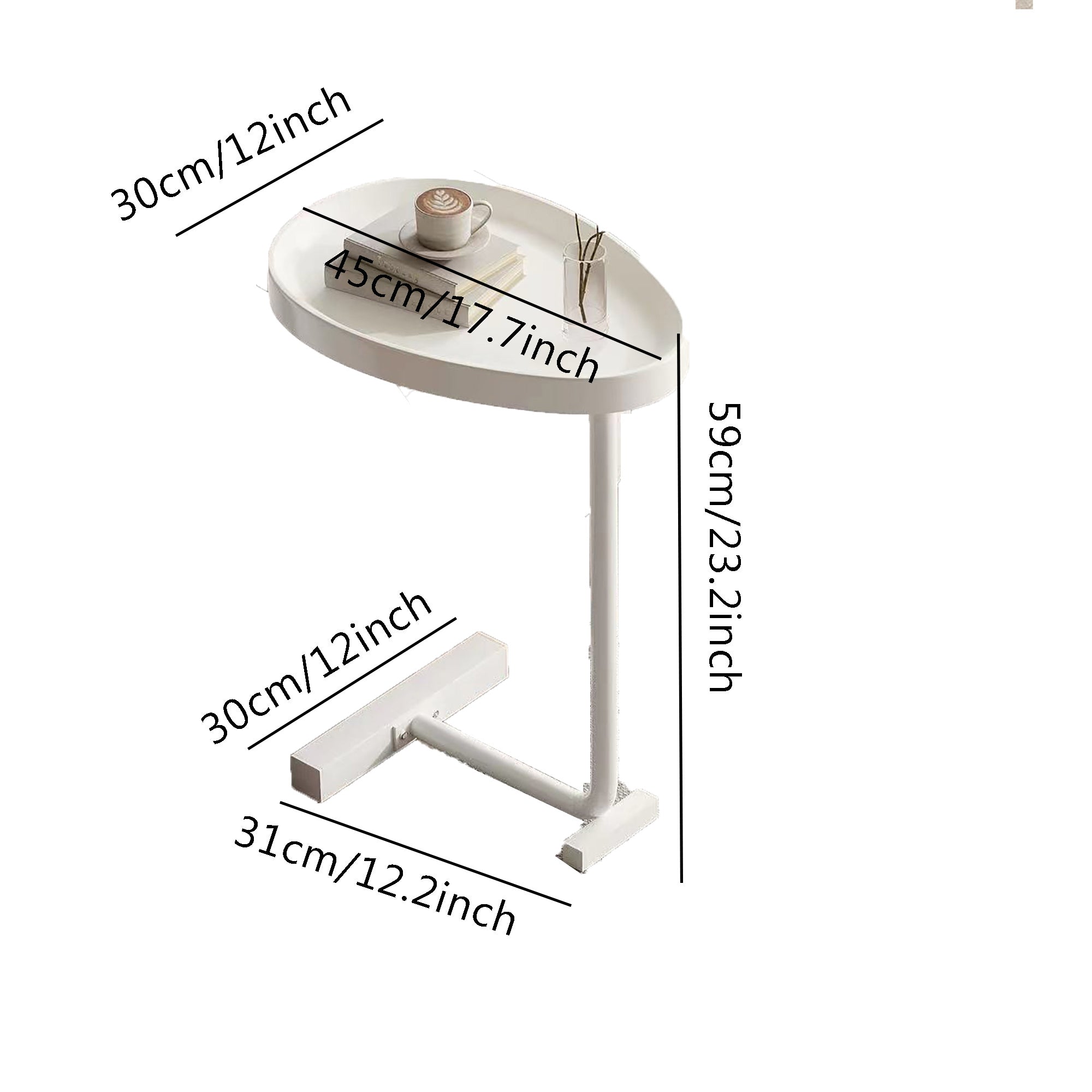 C Shaped Side Table Tray for Couch Sofa Bed Desktop Living Room Bedroom
