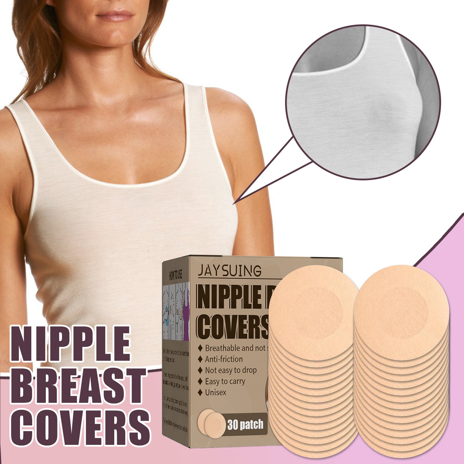 Invisible Adhesive Breast Patch Petals for Secure Chest Coverage