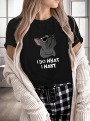 Cartoon Dog Print Lounge Top Women's Loungewear