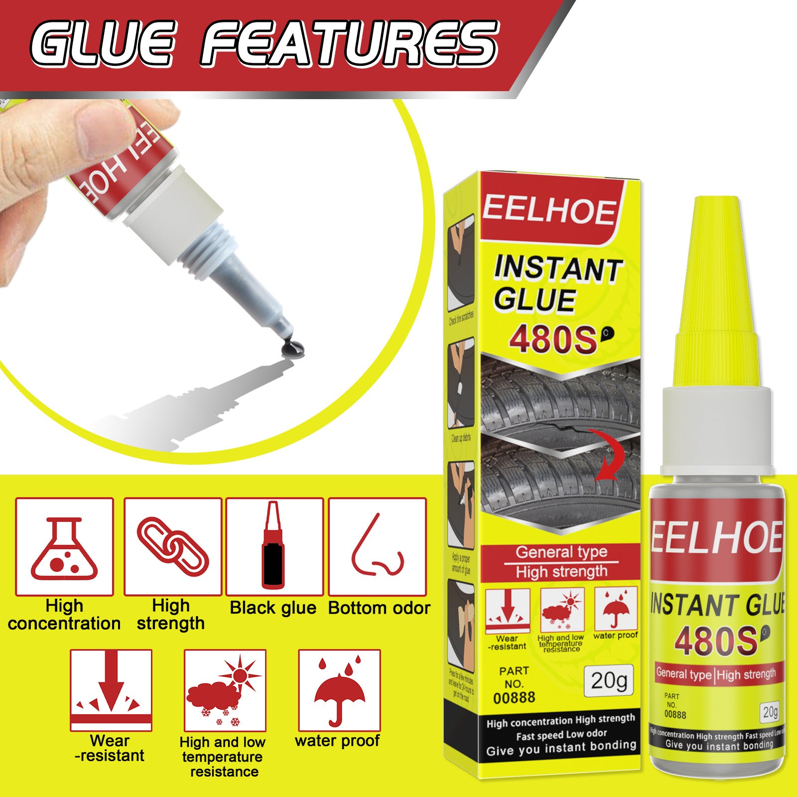 Strong Tyre Repair Compound Plastic Rubber Water Sealing Adhesive