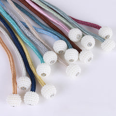 2pcs Faux Pearl Magnetic Buckle Curtain Holdback