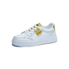 Women's Low Top Faux Leather Skate Shoes Thick Bottom Sneakers
