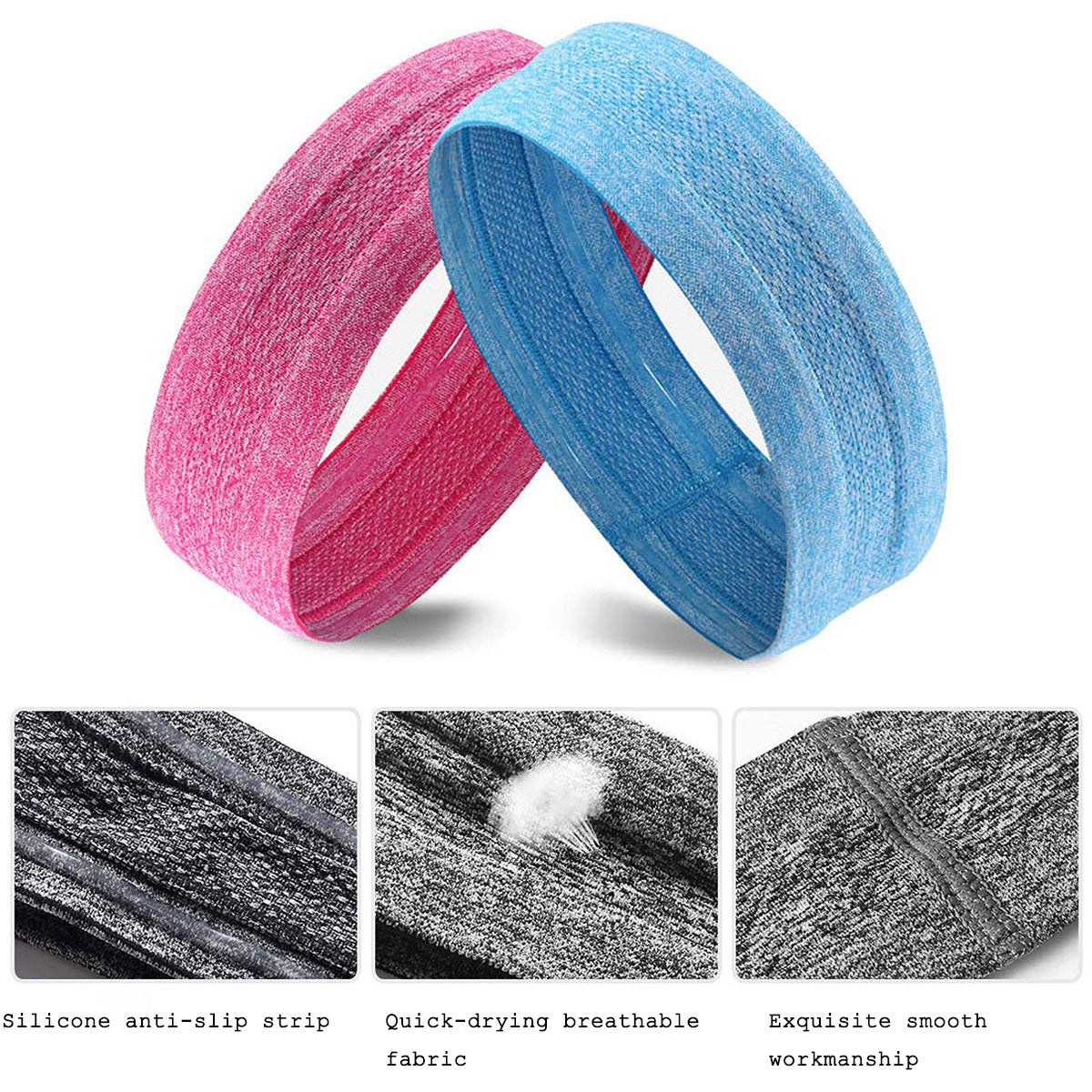 4pcs Quick Dry Anti Slip Headband for Running Cycling Fitness