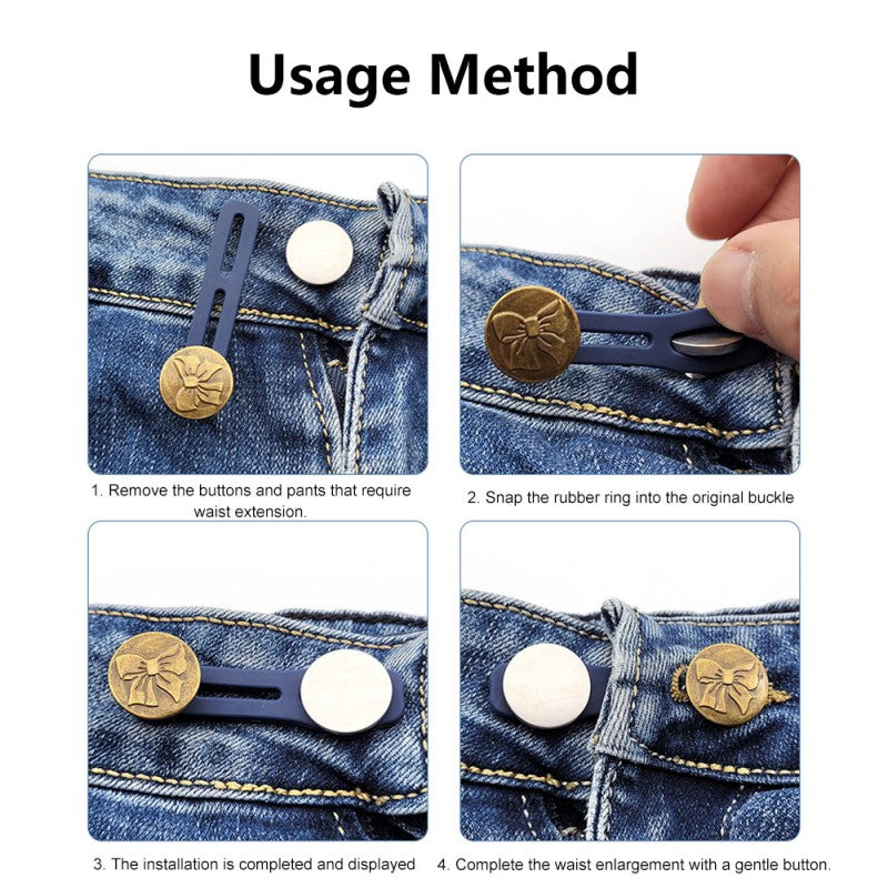 10pcs Button Extender For Pants Jeans Adjustable Waist Extenders