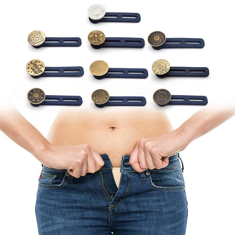 10pcs Button Extender For Pants Jeans Adjustable Waist Extenders