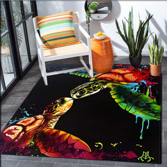 Sea Turtle Animal Pattern Carpet Door Floor Mat Non-slip Living Room Decor Rug