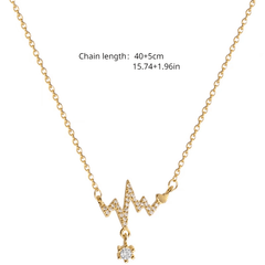 Heartbeat Pendant Necklace Geometric Clavicle Chain