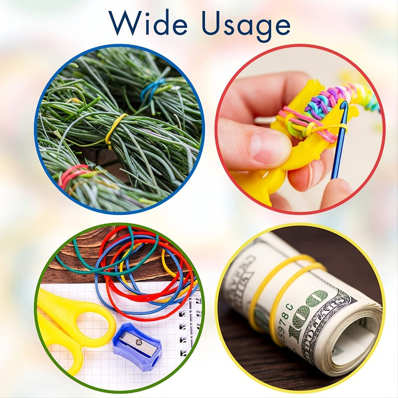 200pcs Multicolor High Elastic Durable Rubber Bands