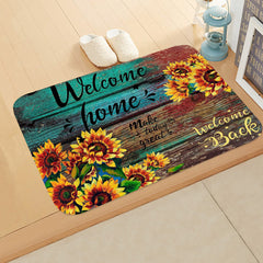 Sunflower Print Area Rug Non Slip Floor Mat For Living Room Bedroom