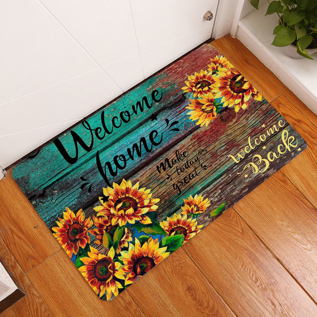 Sunflower Print Area Rug Non Slip Floor Mat For Living Room Bedroom