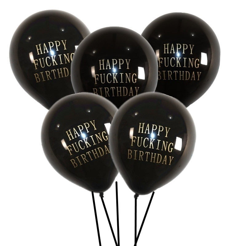 10pcs Birthday Balloons Letters Printed Birthday Party Decoration