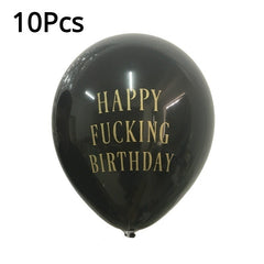 10pcs Birthday Balloons Letters Printed Birthday Party Decoration