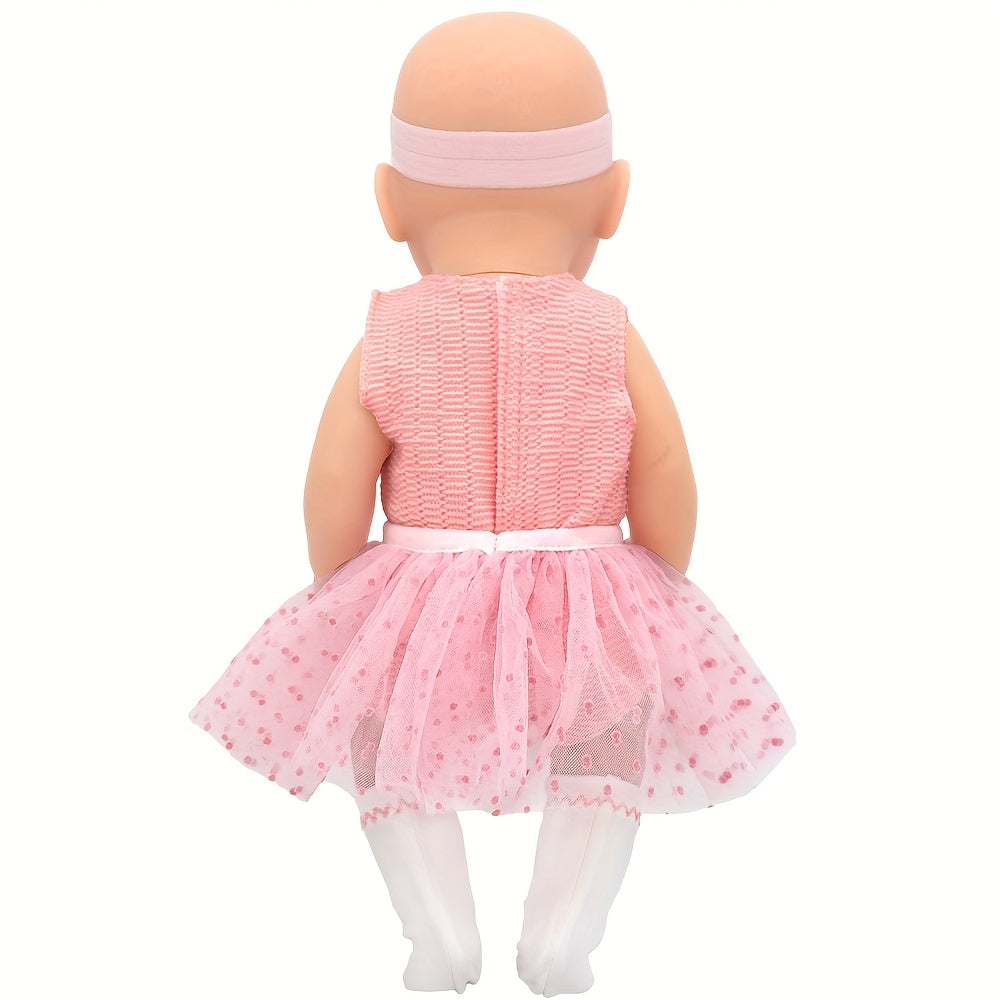 Pink Polka Dot Doll Outfit for 17 inch Dolls