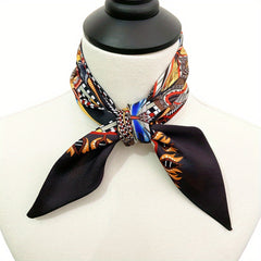 Vintage Butterfly Print Skinny Scarf Neckerchief For Women