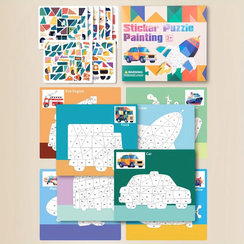 Animal Traffic Sticker by Number Painting Kids Activity Toys