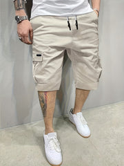 Men's Cargo Shorts Drawstring Waist Casual Sports Shorts