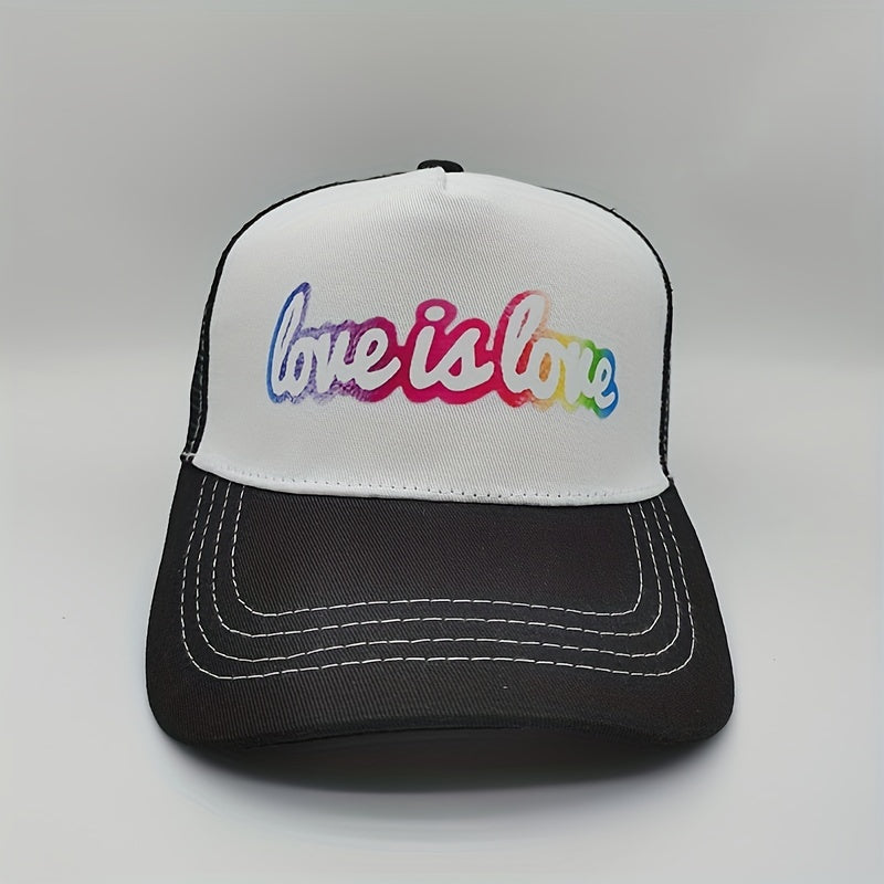 Love Is Love Embroidered Baseball Cap, Adjustable Sunshade Hat
