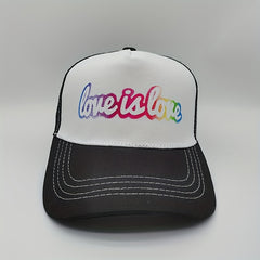 Love Is Love Embroidered Baseball Cap, Adjustable Sunshade Hat