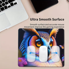 Colorful Owl Pattern Square 20x24cm Gaming Mousepad Home Office