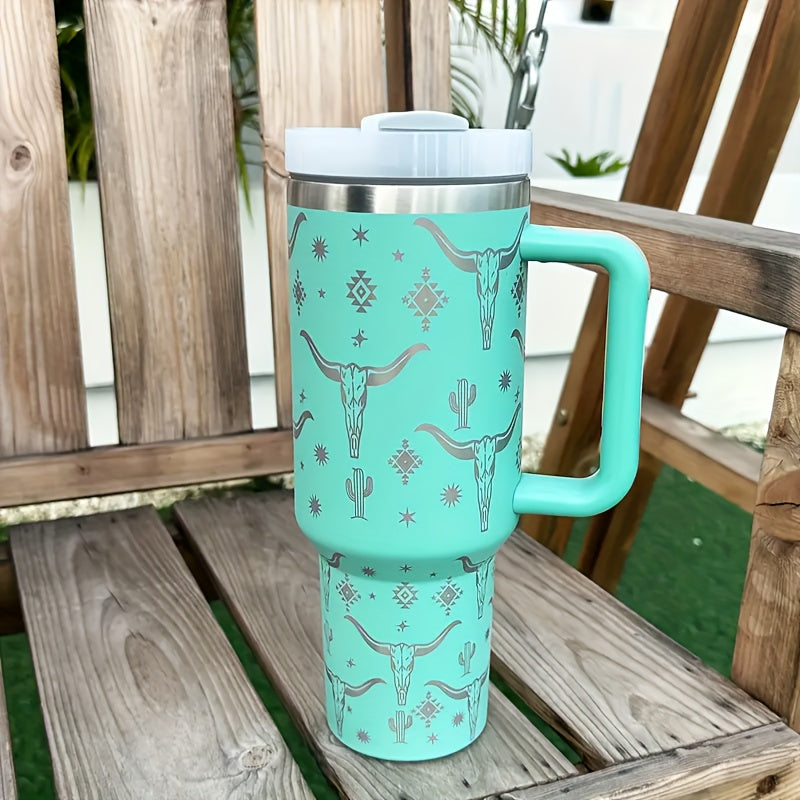 Stainless Steel Goat Star Tumbler 40oz w/ Lid & Straw