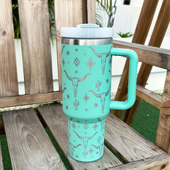 Stainless Steel Goat Star Tumbler 40oz w/ Lid & Straw