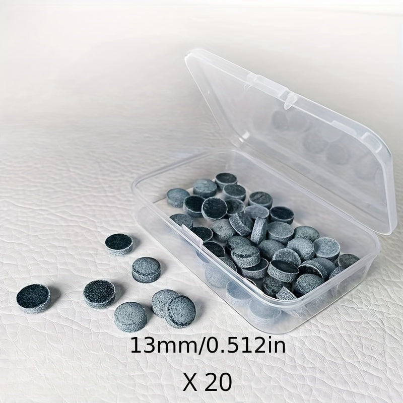 20pcs Pool Stick Tips Pool Cue Tips Replacement Billiards Accessories