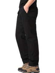 Men's Plain Cotton Cargo Pants Casual Loose Outdoor Work Pants