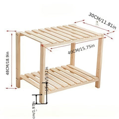 2 Tier Wooden End Table for Living Room and Bedroom, Easy Assembly