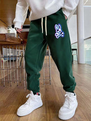 Rabbit Skull Pattern Joggers Men's Street Style Sweatpants