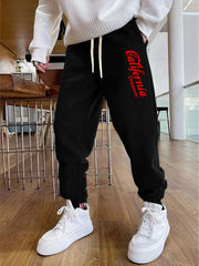California Print Joggers Men's Casual Loose Fit Street Style Sweatpants