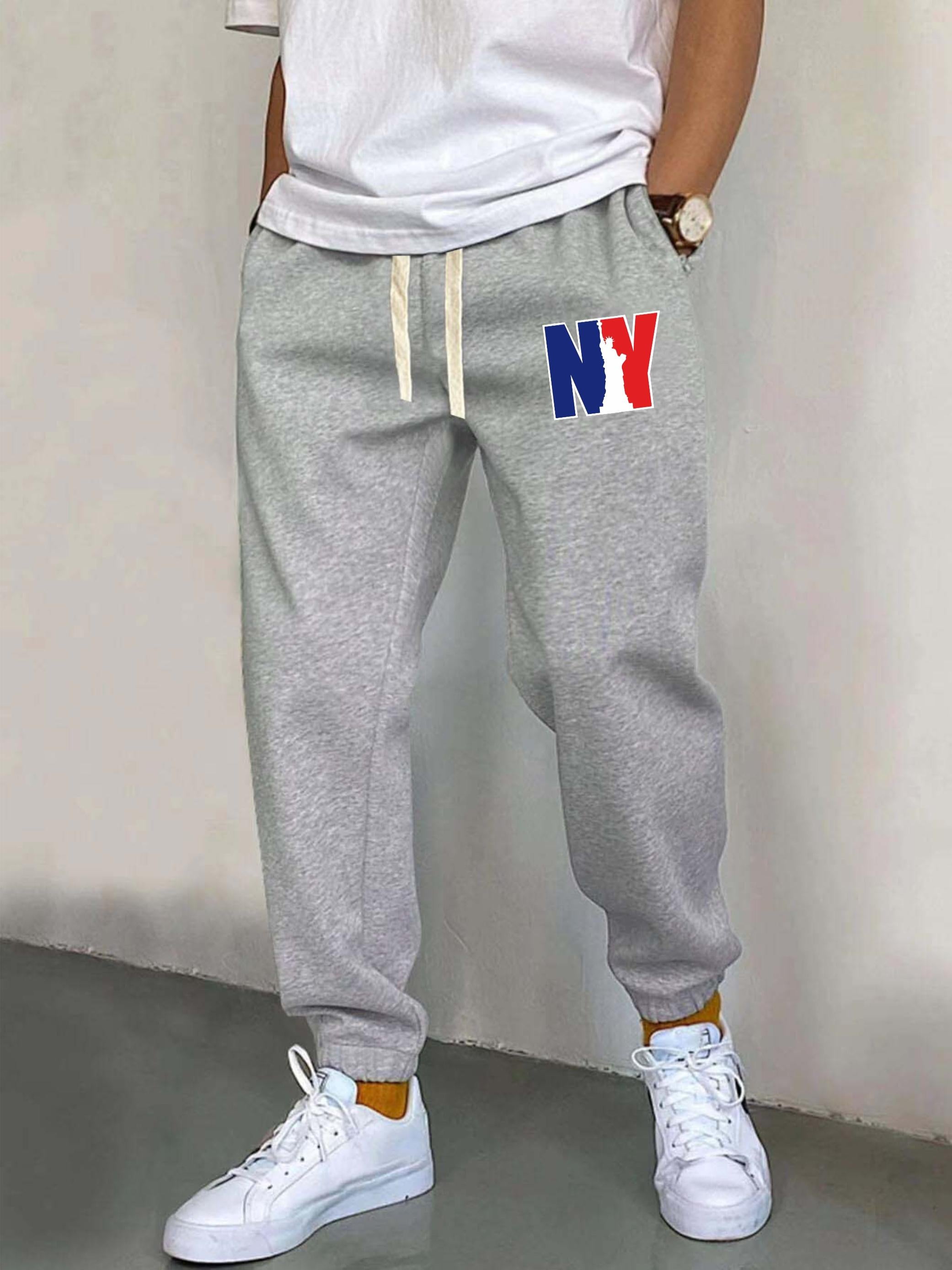 NY Print Joggers Casual Loose Fit Street Style Tapered Sweatpants