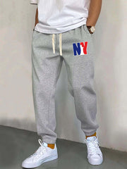 NY Print Joggers Casual Loose Fit Street Style Tapered Sweatpants