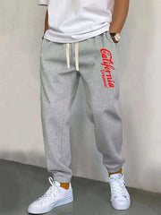 California Print Joggers Men's Casual Loose Fit Street Style Sweatpants