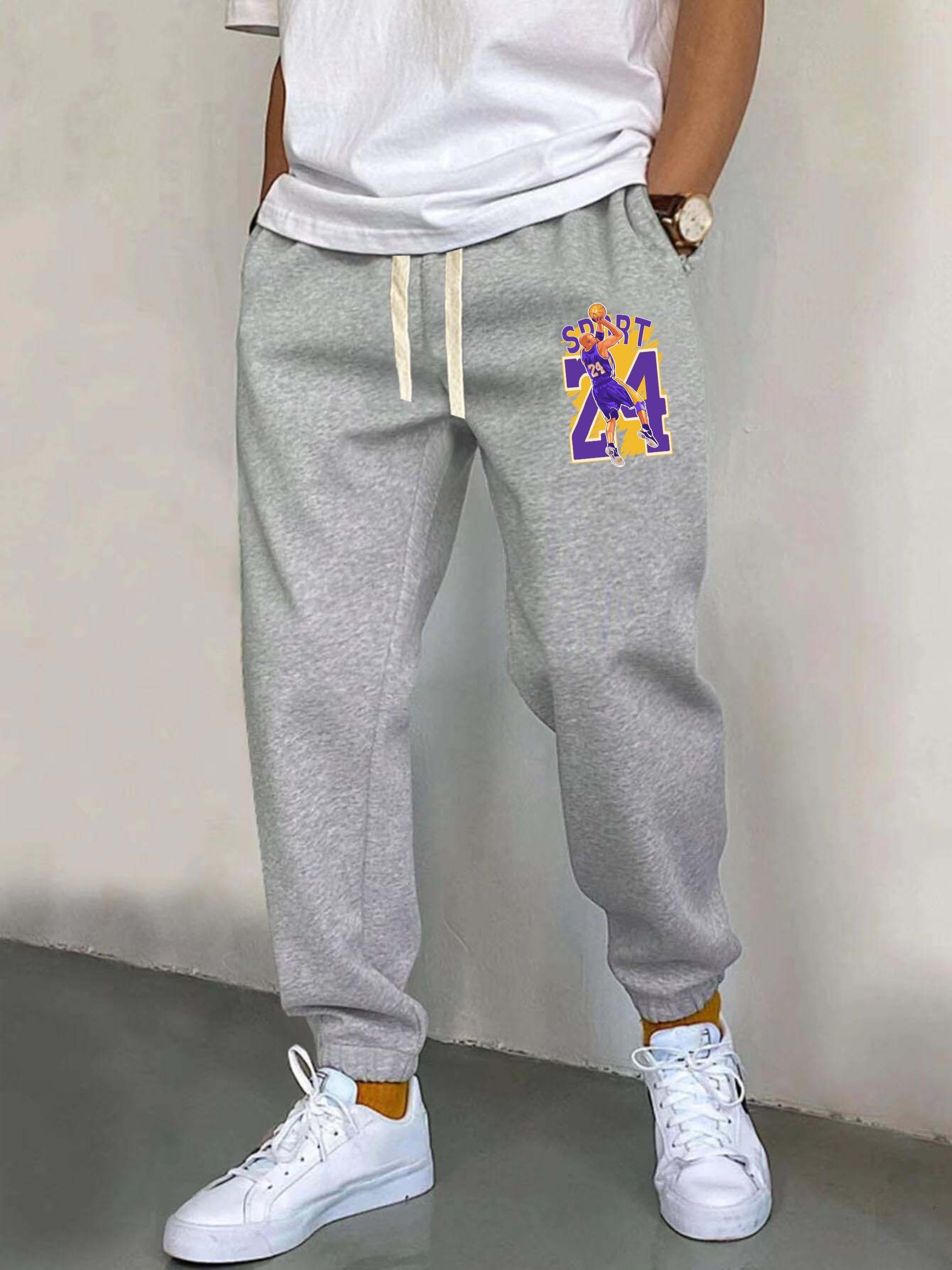 Men's Basketball Player Pattern Joggers Casual Loose Fit Sweatpants