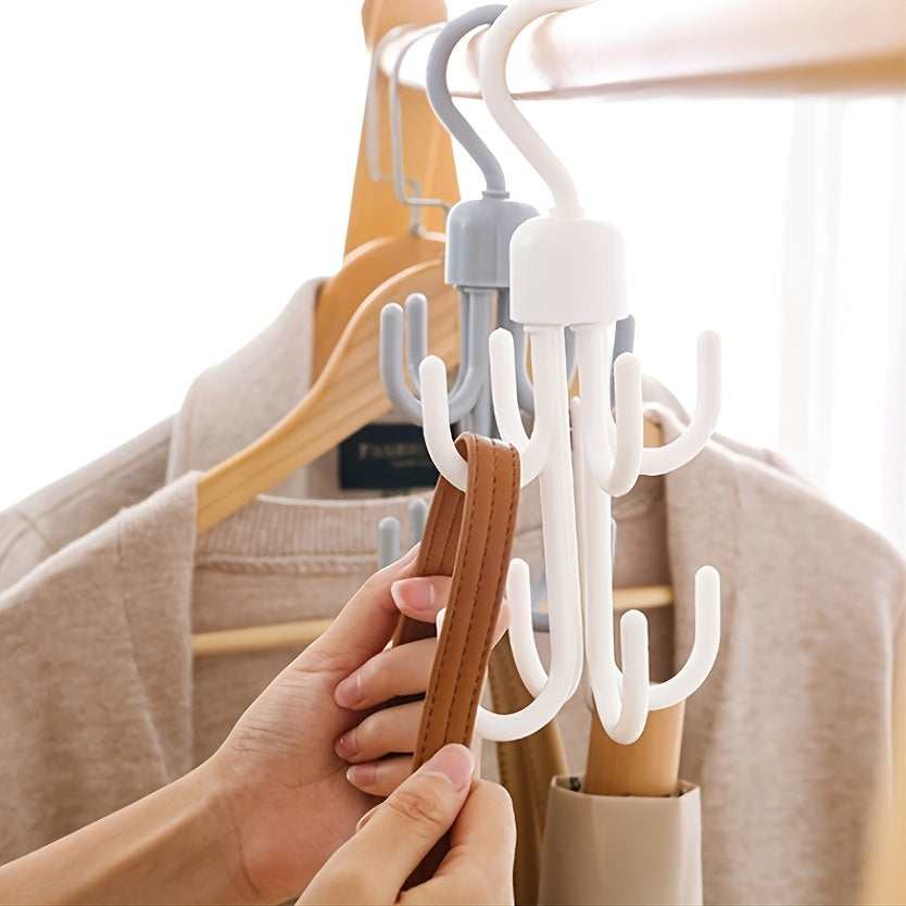 Rotatable Closet Hangers Four Claw Position Hooks For Clothing Hat Bag Tie Belt