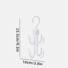 Rotatable Closet Hangers Four Claw Position Hooks For Clothing Hat Bag Tie Belt