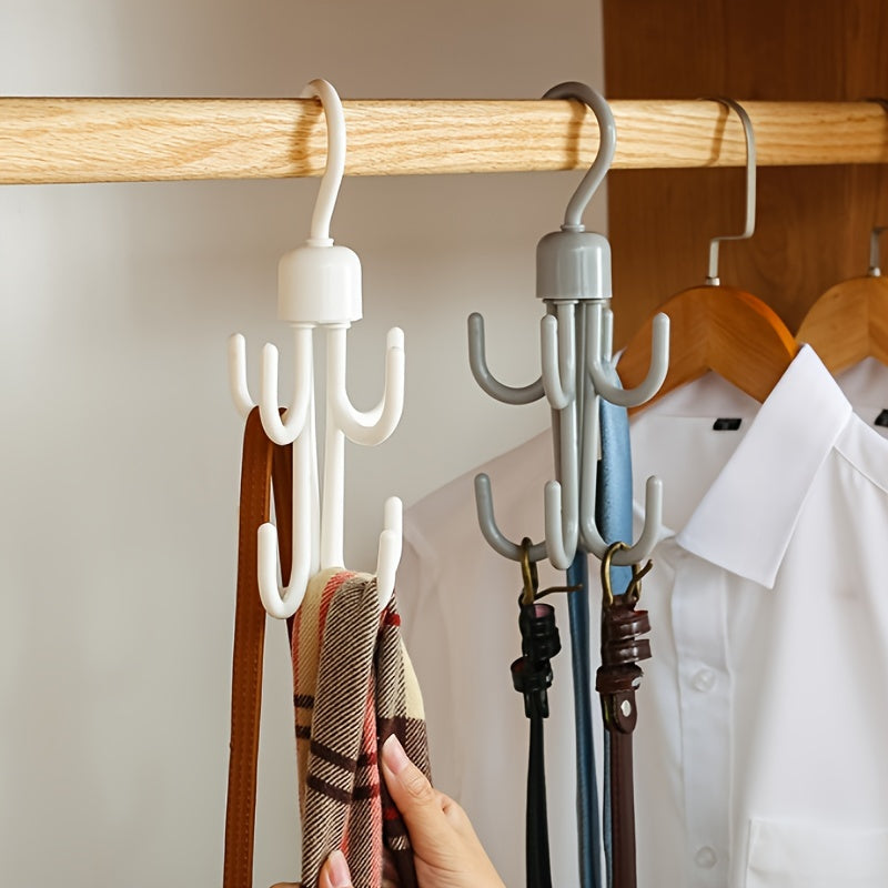 Rotatable Closet Hangers Four Claw Position Hooks For Clothing Hat Bag Tie Belt